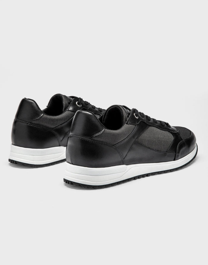 Izac Sneakers Cuir Et Textile Noir "Eric"