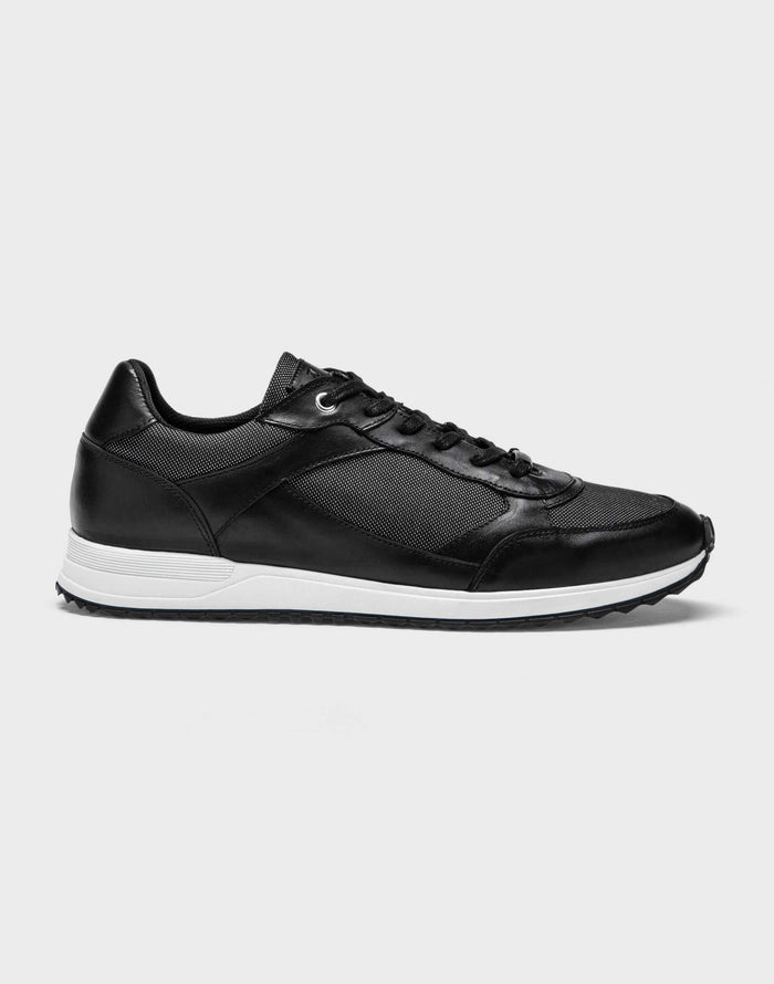 Izac Sneakers Cuir Et Textile Noir "Eric"