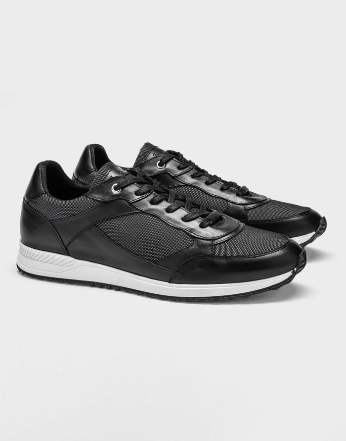 Izac Sneakers Cuir Et Textile Noir "Eric"