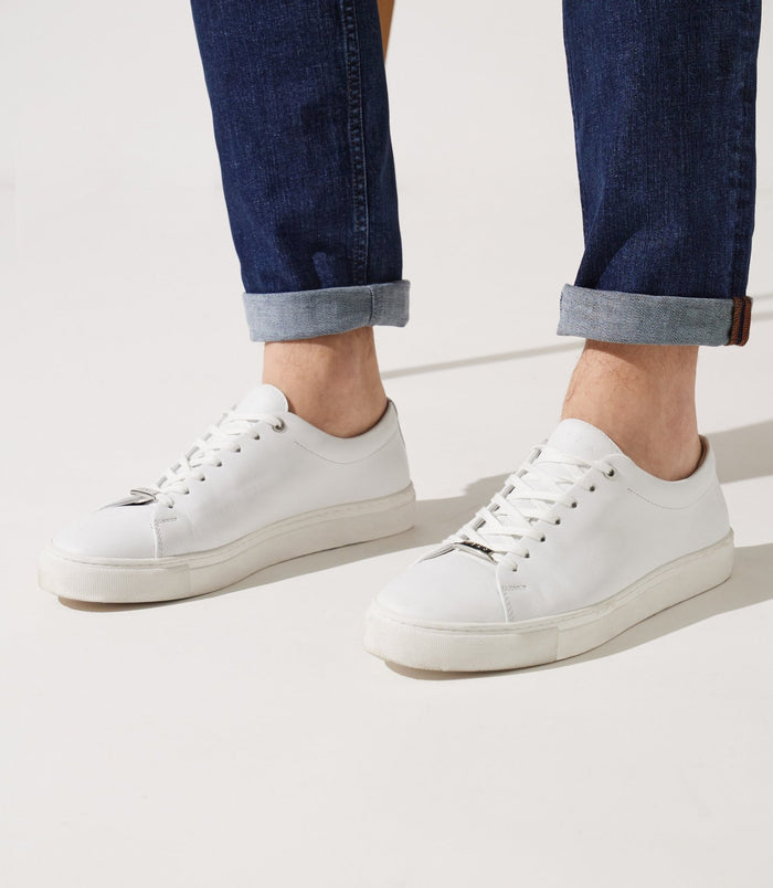 izac Sneakers cuir lisse blanc OAKLA