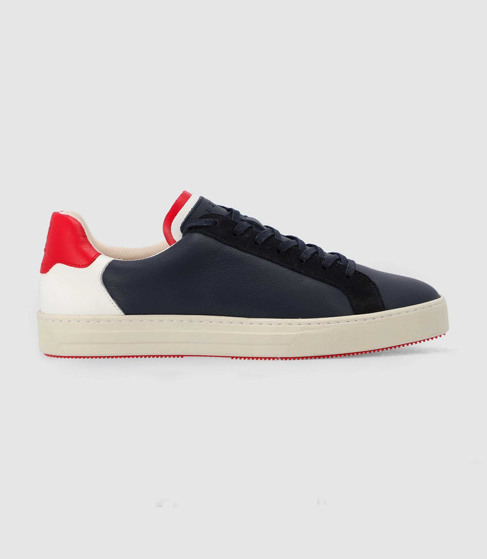 Izac Sneakers En Cuir Avec Blason Marine