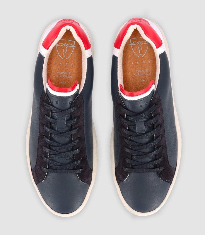Izac Sneakers En Cuir Avec Blason Marine