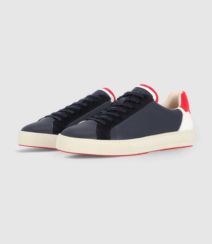izac Sneakers en cuir avec blason marine