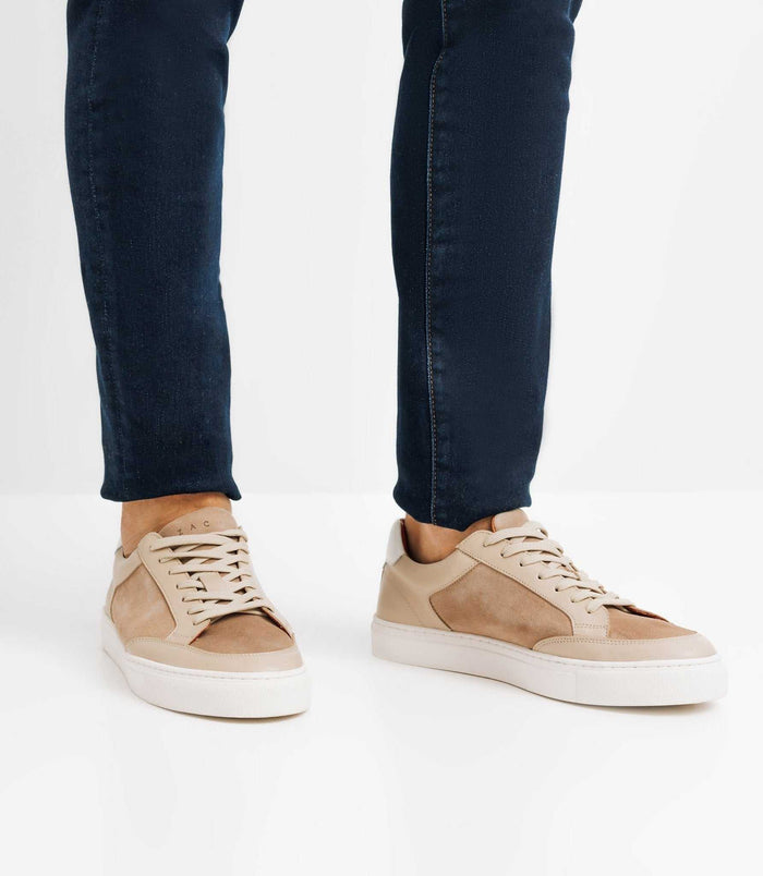 Izac Sneakers En Cuir Beige