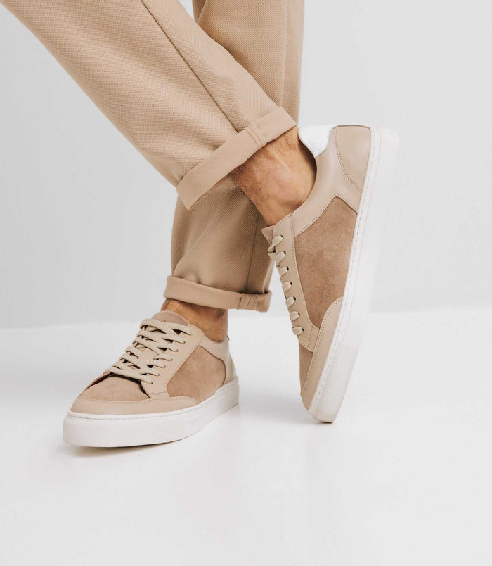 izac Sneakers en cuir beige