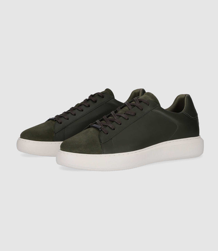 Izac Sneakers En Cuir Kaki OLIVE