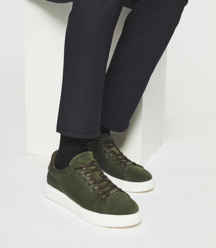 Izac Sneakers En Cuir Kaki OLIVE
