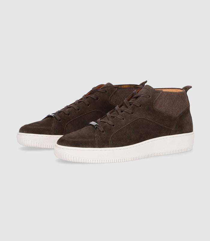 Izac Sneakers En Cuir Lisse Chocolat OMAR