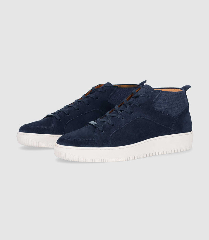 Izac Sneakers En Cuir Lisse Marine OMAR
