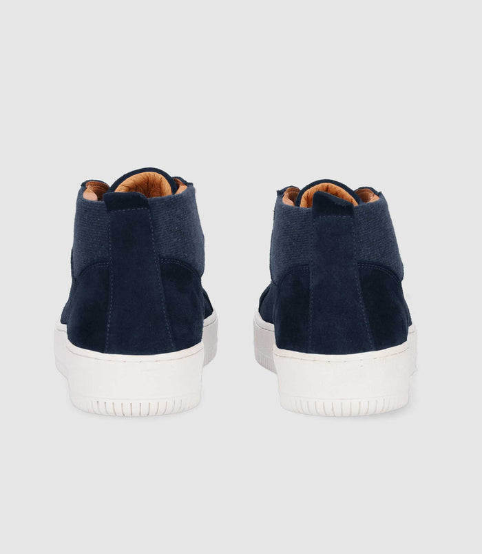 Izac Sneakers En Cuir Lisse Marine OMAR