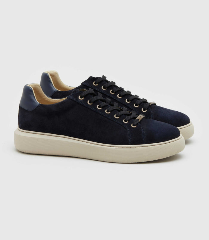 Izac Sneakers En Cuir Marine "Perrig"