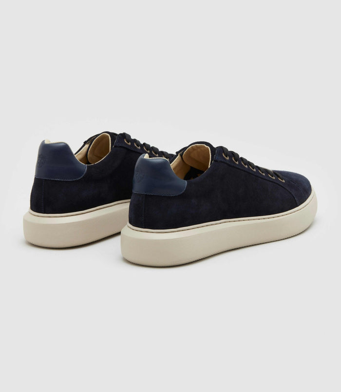Izac Sneakers En Cuir Marine "Perrig"