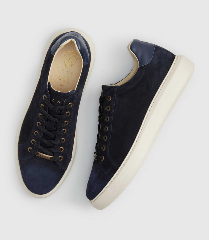 Izac Sneakers En Cuir Marine "Perrig"