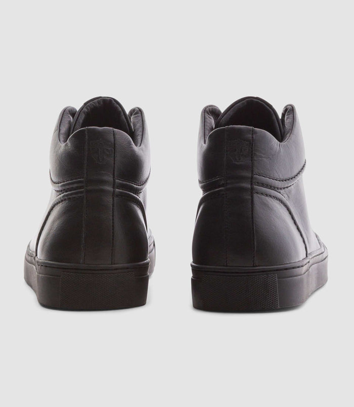 Izac Sneakers En Cuir Noir "Cassius"