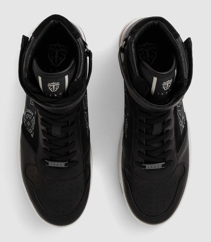 Izac Sneakers En Cuir Noir "Clement"