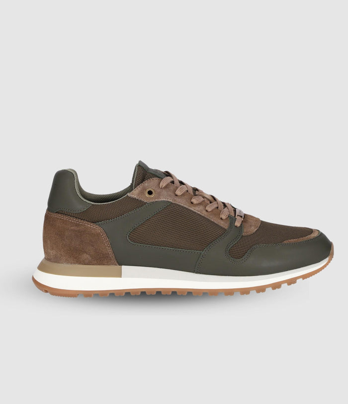 Izac Sneakers Suède Et Textile Kaki ORLAND