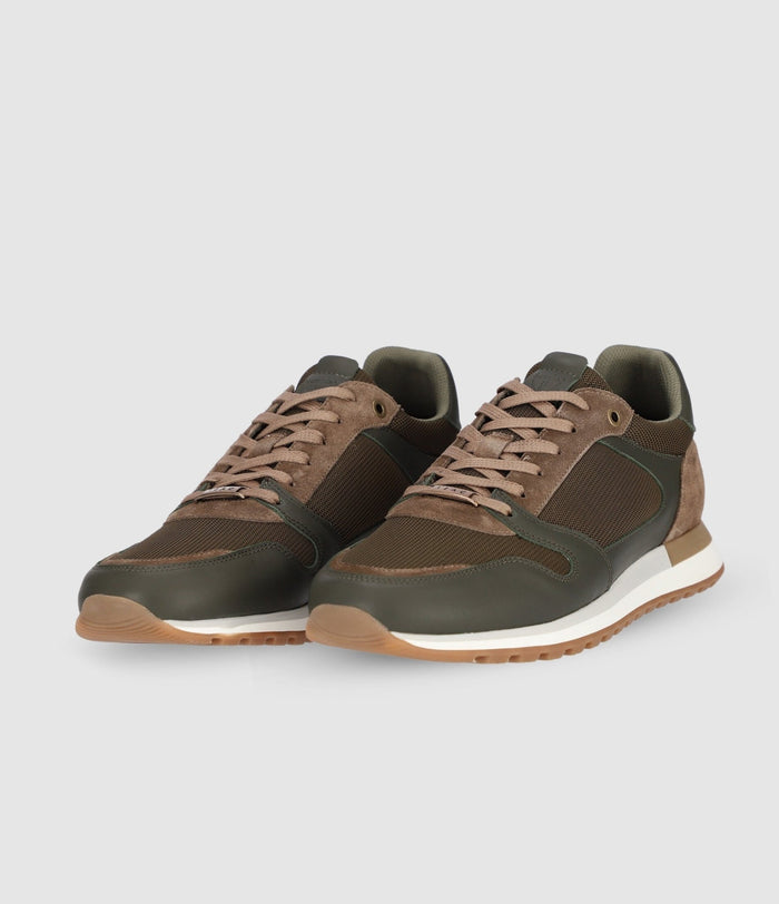 Izac Sneakers Suède Et Textile Kaki ORLAND