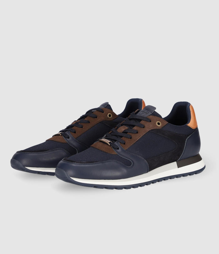 Izac Sneakers Suede Et Textile Marine ORLAND