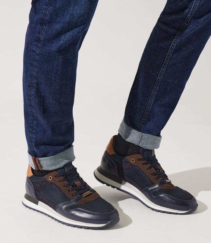 izac Sneakers suede et textile marine ORLAND