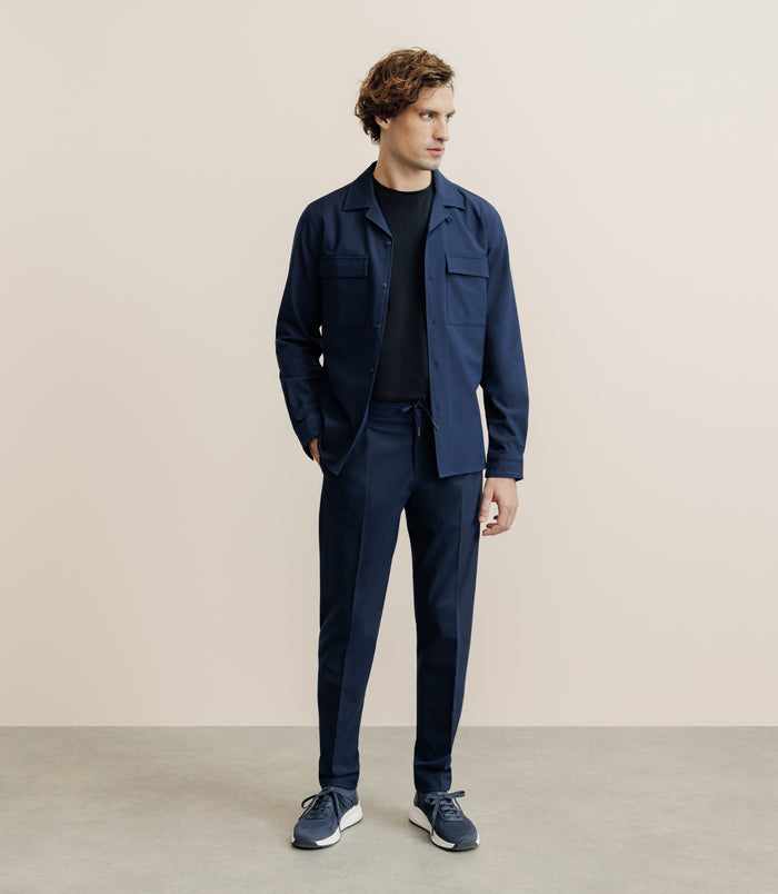 Izac Surchemise Avec Col Boutonné Bleu Marine