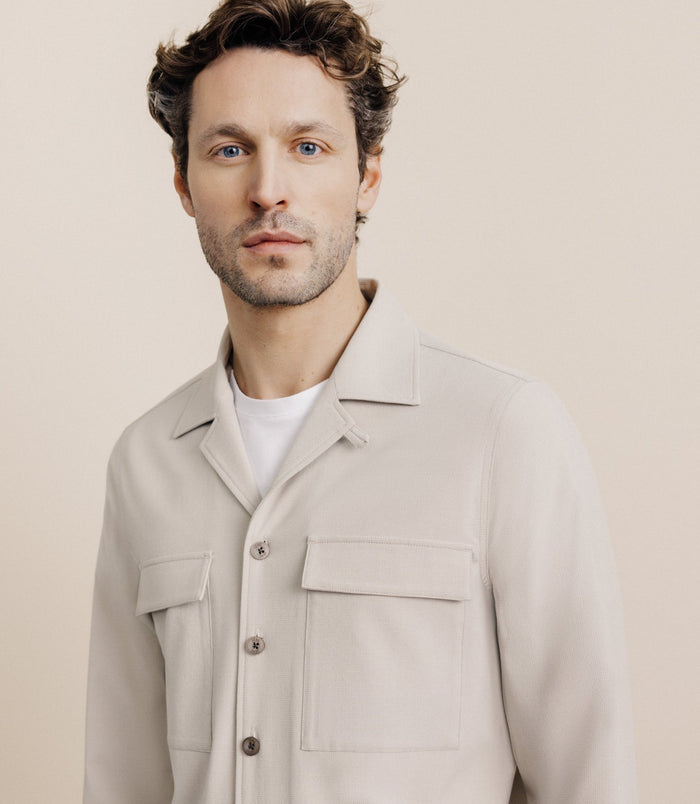 Izac Surchemise Avec Col Boutonné Mastic