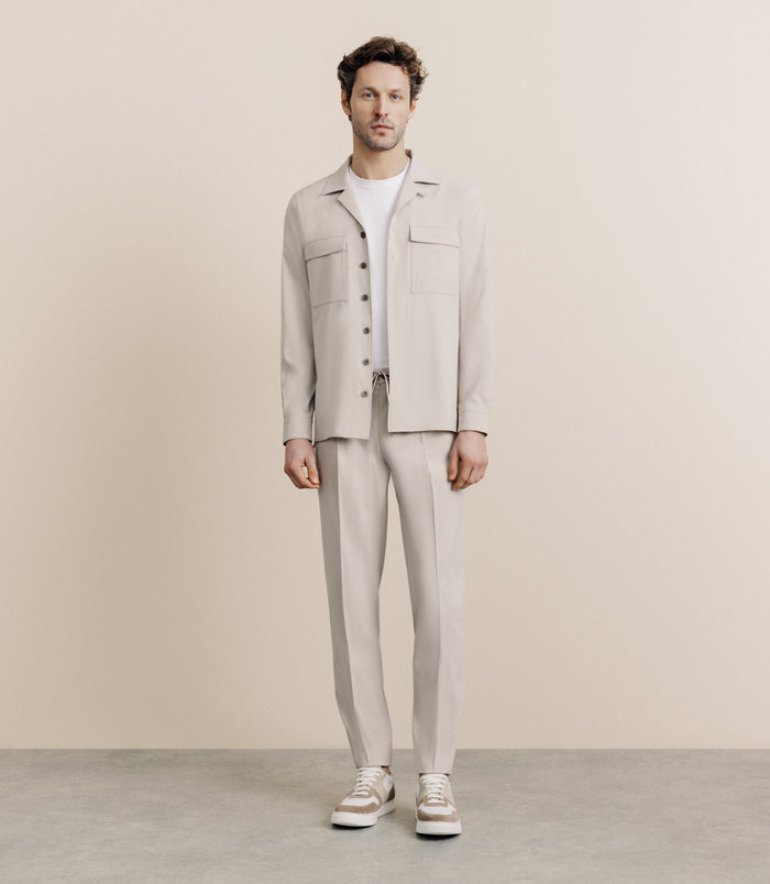 Izac Surchemise Avec Col Boutonné Mastic