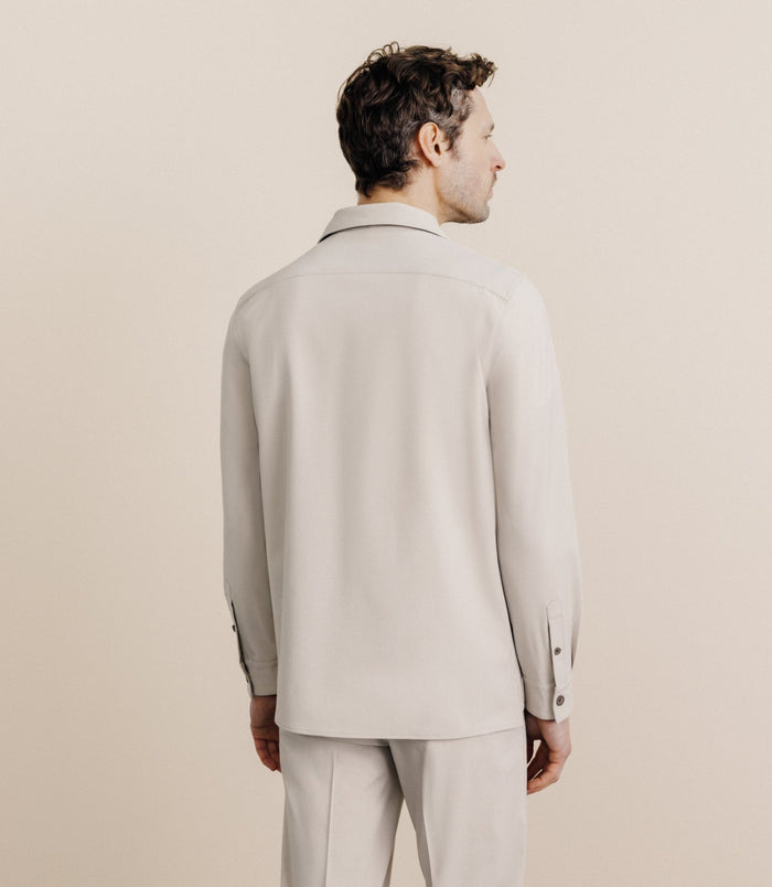 Izac Surchemise Avec Col Boutonné Mastic
