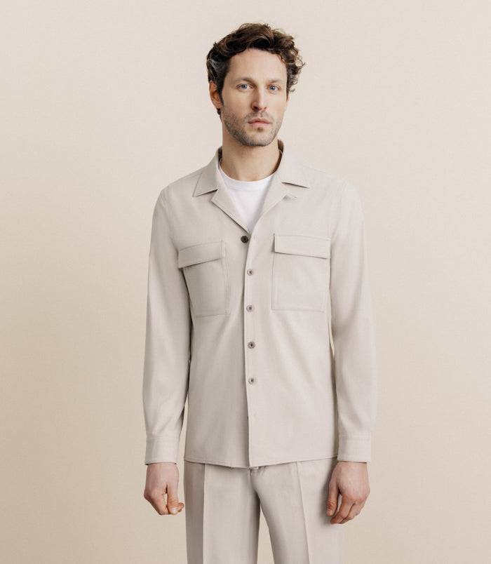 izac Surchemise avec col boutonné mastic