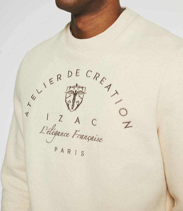 Izac Sweat Avec Logo Brodé écru SWBALI