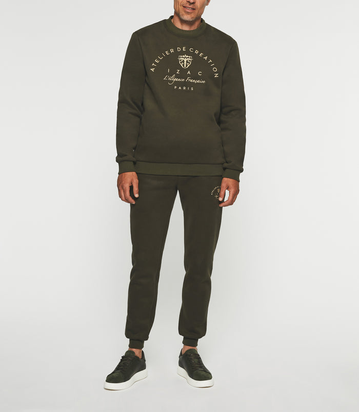 izac Sweat avec logo brodé kaki SWBALI