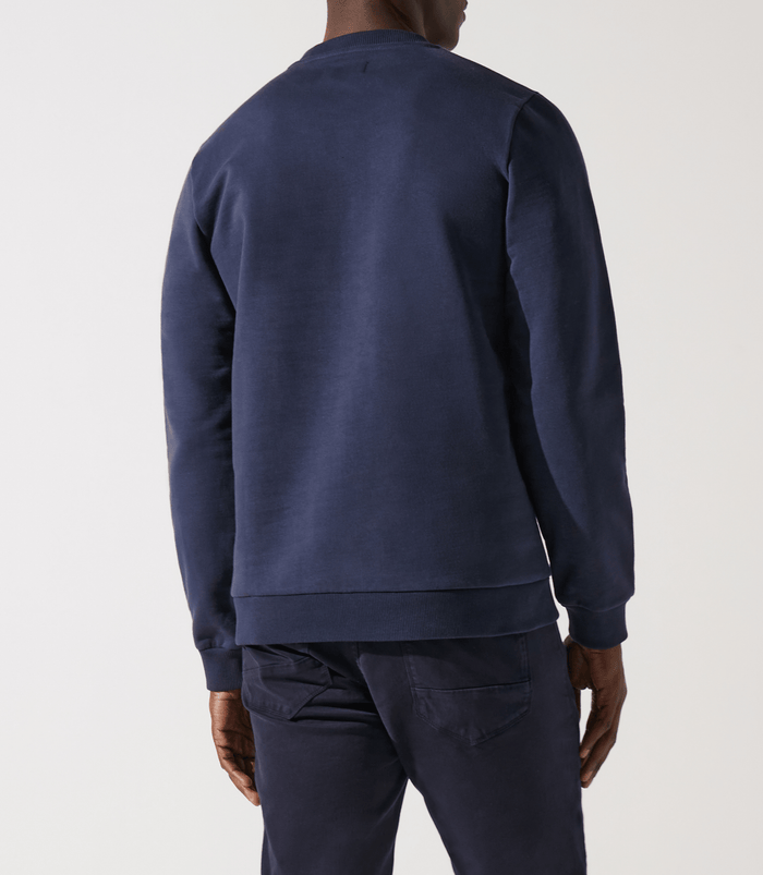 Izac Sweat Col Rond Fantaisie Marine