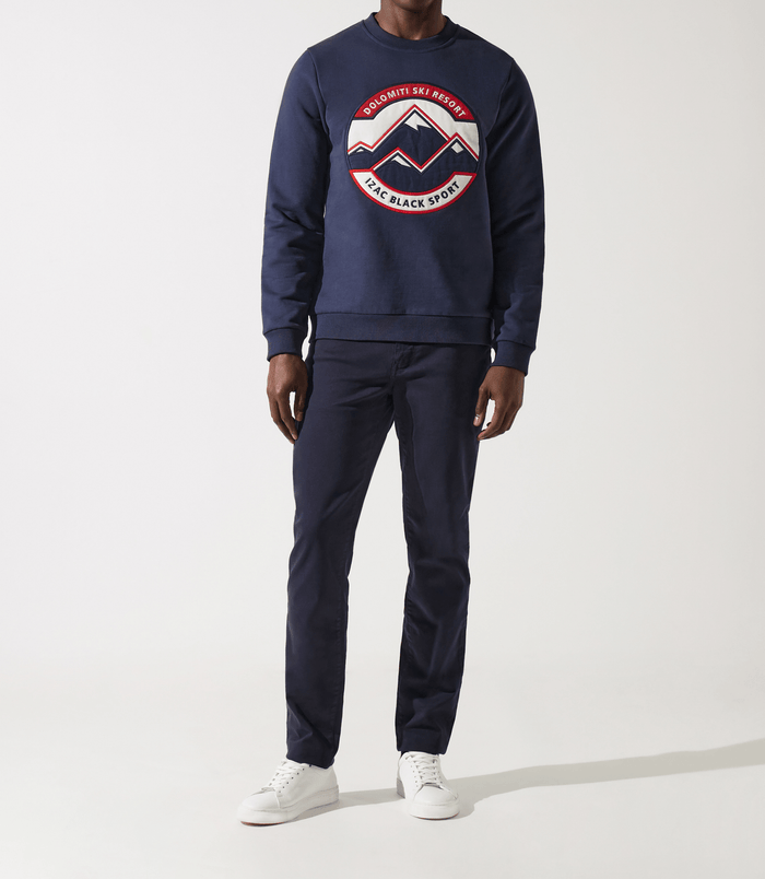 izac Sweat col rond fantaisie marine