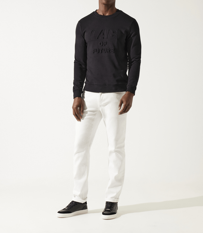 izac Sweat col rond fantaisie noir