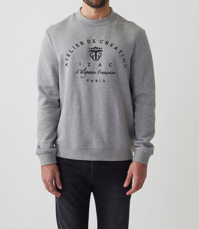 Izac Sweat Col Rond Gris Chiné "Swsolal"