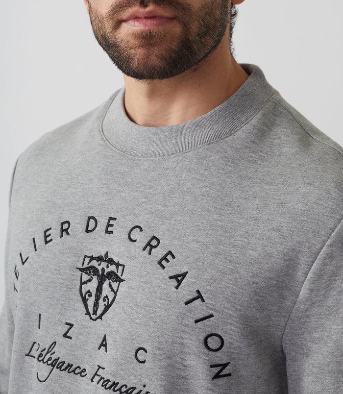 Izac Sweat Col Rond Gris Chiné "Swsolal"