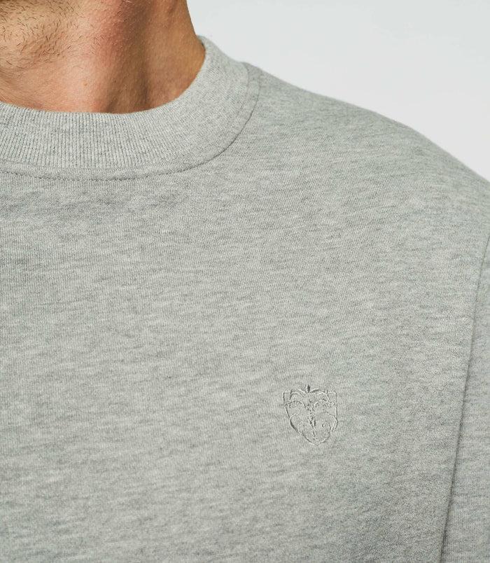 Izac Sweat Col Rond Uni Gris Chiné SWBENJI