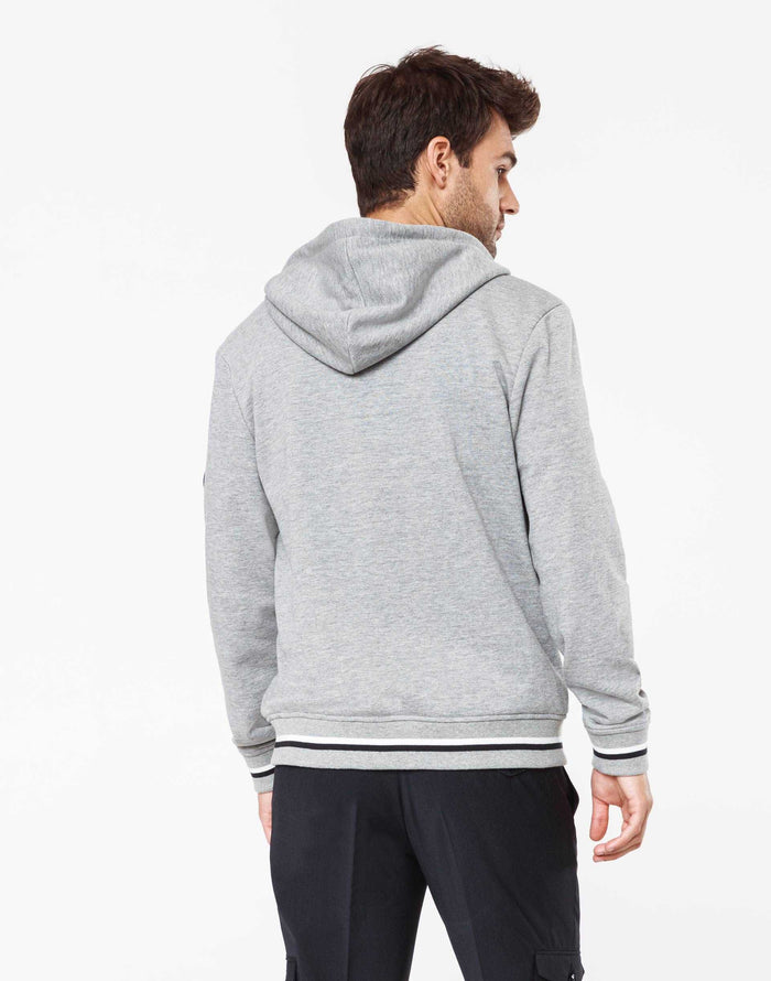 izac Sweat pull zippé capuche gris