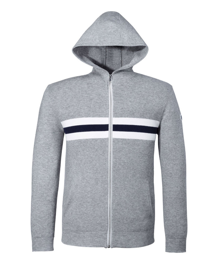 Izac Sweat Pull Zippé Gris Chiné "Nikos"