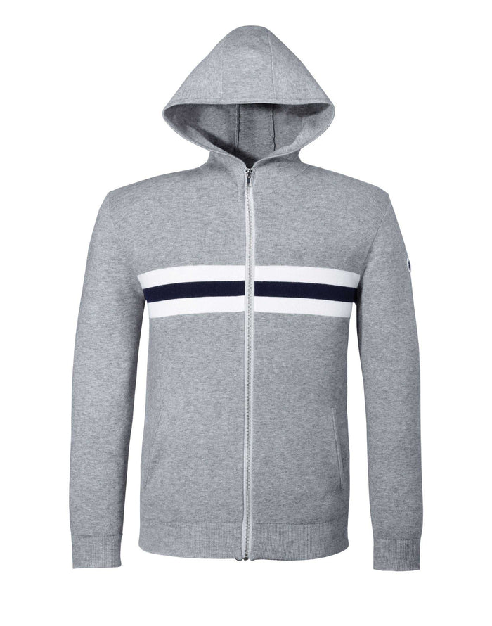 Izac Sweat Pull Zippé Gris Chiné "Nikos"