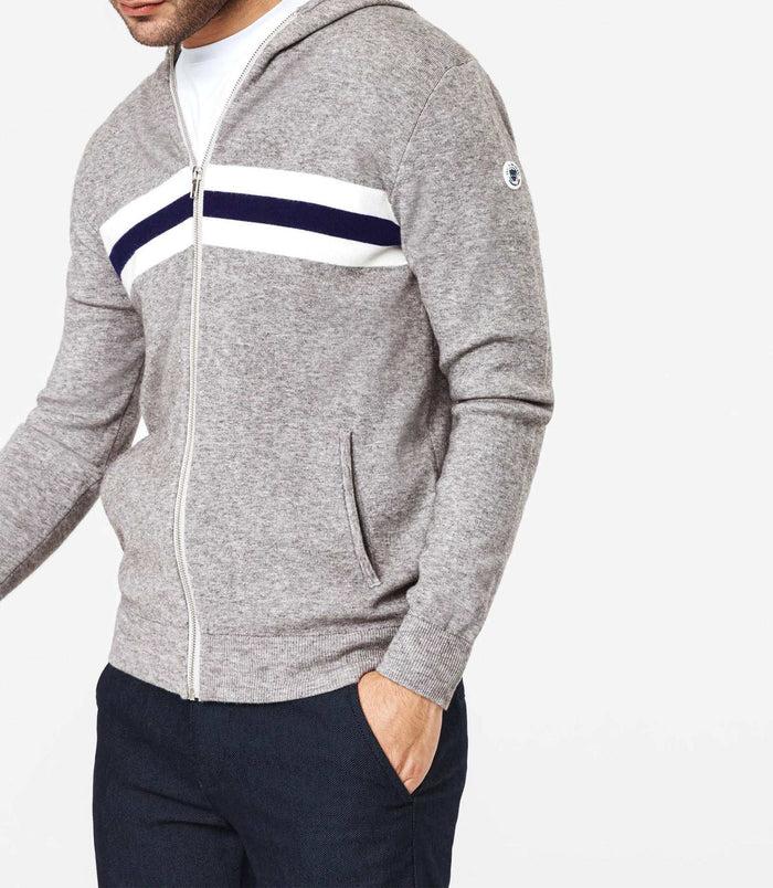 izac Sweat pull zippé gris chiné "Nikos"