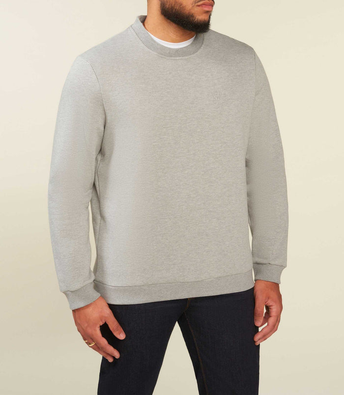 Izac Sweat Uni Col Rond Gris Chiné SWBENJIBT