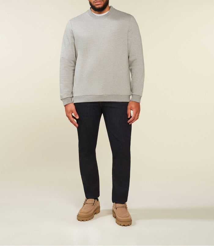 izac Sweat uni col rond gris chiné SWBENJIBT