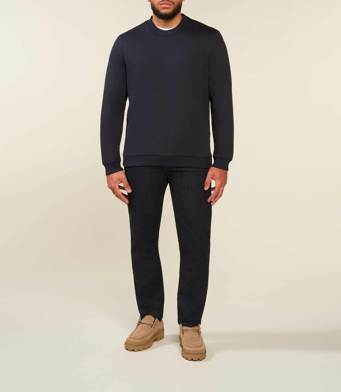 izac Sweat uni col rond marine SWBENJIBT