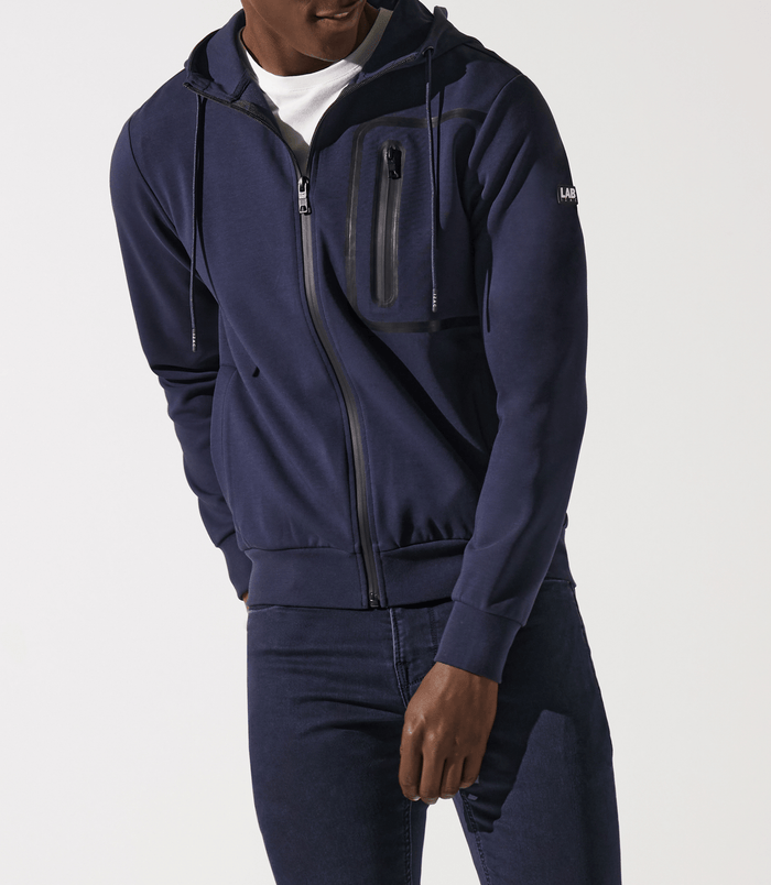 Izac Sweat Zippé à Capuche Marine
