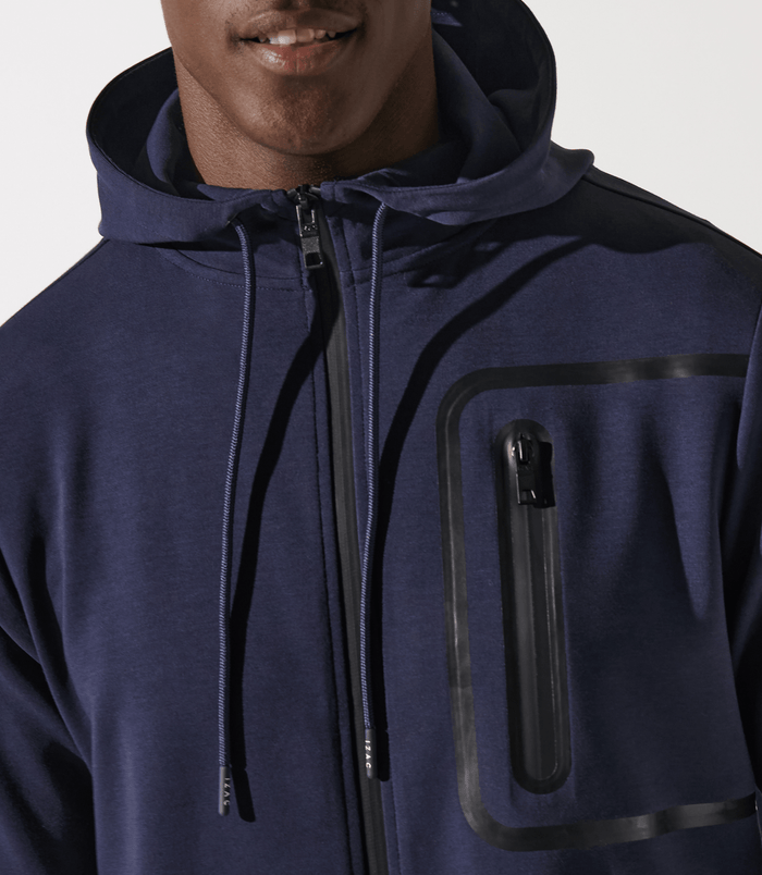 Izac Sweat Zippé à Capuche Marine
