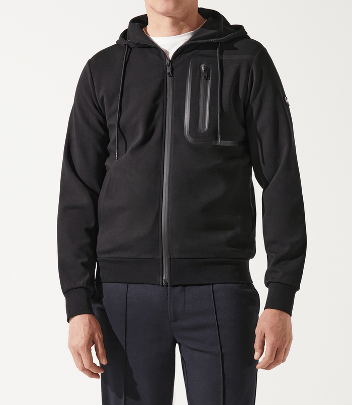 Izac Sweat Zippé à Capuche Noir