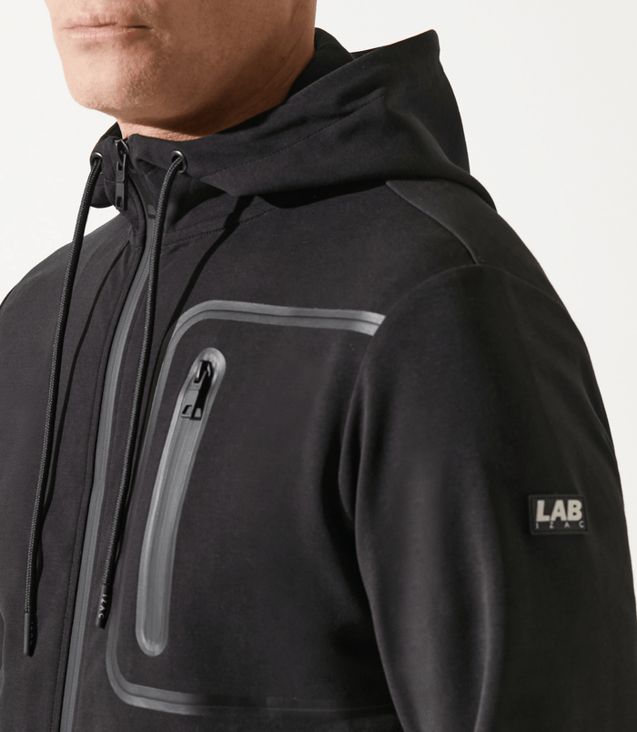 Izac Sweat Zippé à Capuche Noir