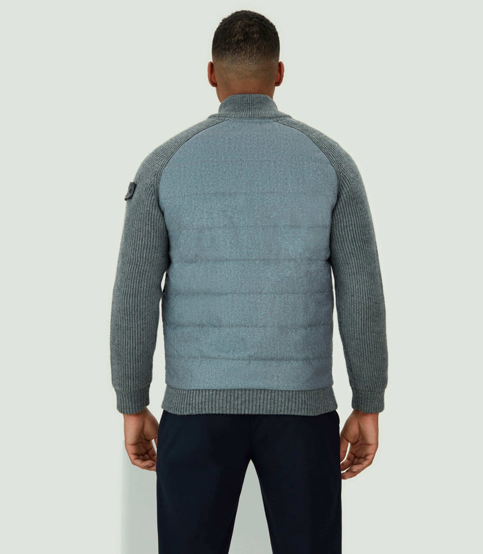 Izac Sweat Zippé Col Montant Gris Chiné "SWlestat"
