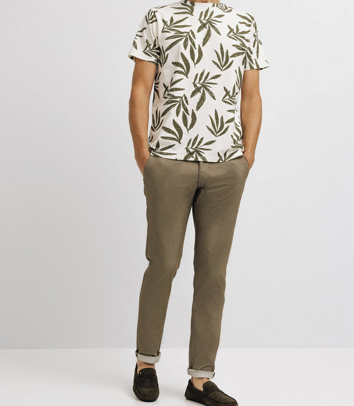 izac T-shirt à fleurs écru