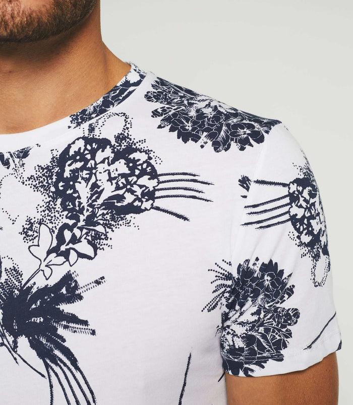 izac T-shirt à imprimé blanc et marine "Gwenole"